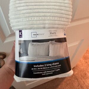 Mainstays Cream Corduroy King Shams